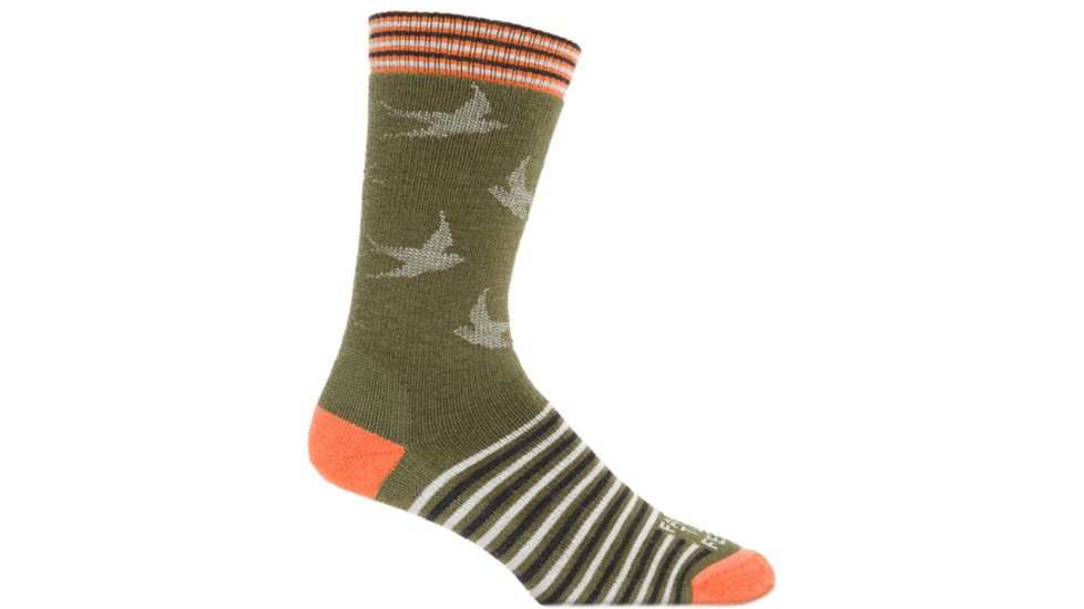Farm To Feet Wrightsville Sparrow Sporting Sock - Womens-Olive Night/Carrot-Small
