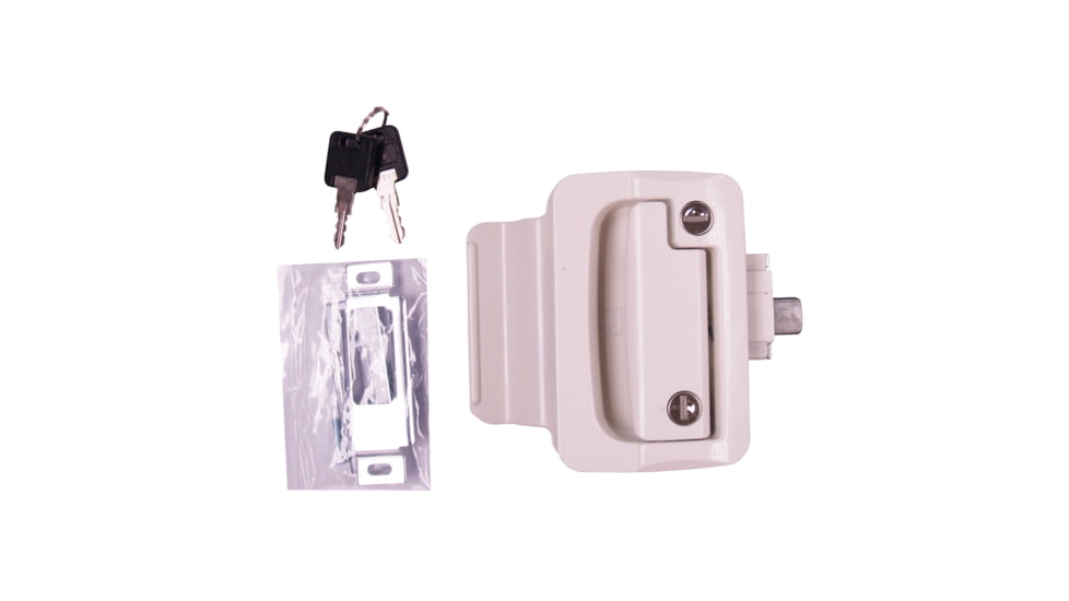 Fastec RV Door Lock, White, 44610-09-SP