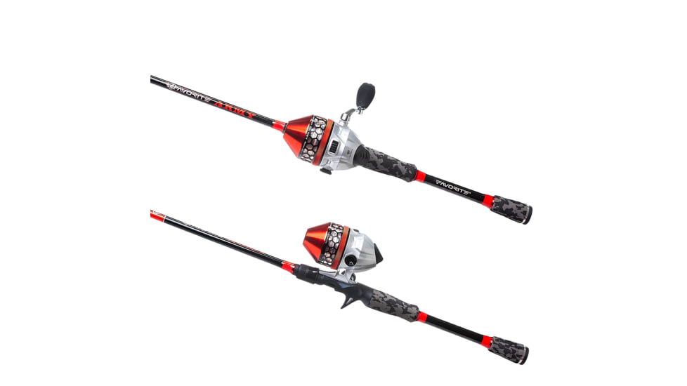 Favorite Fishing Army Spincast Combo 6ft, Medium, 2pc, Black/Red, ARMC602M10