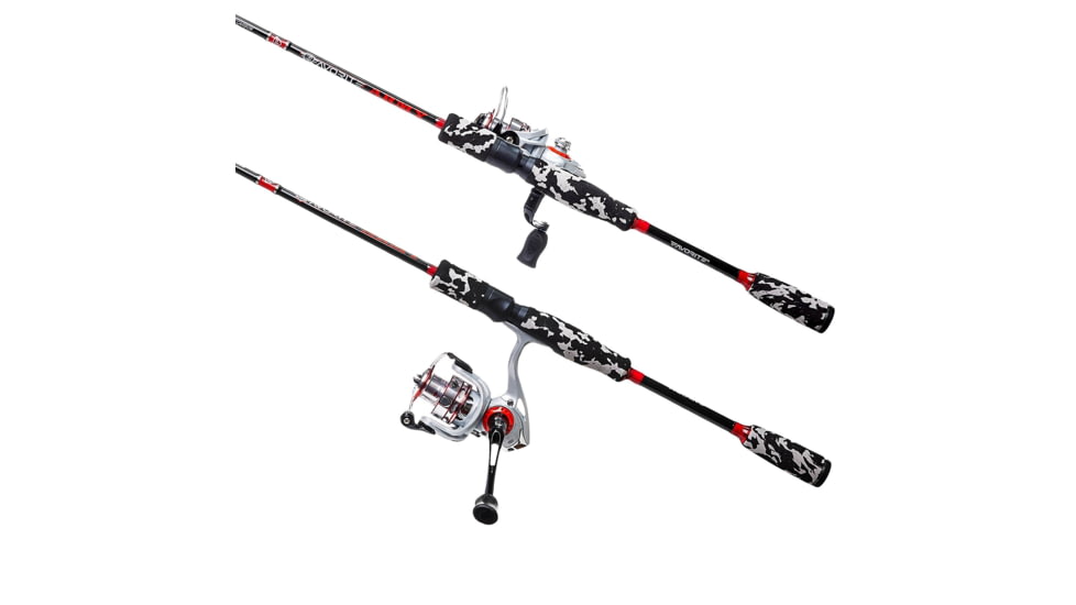 Favorite Fishing Army Spinning Combo, 6ft 6in, Medium, Black/Red, ARM662M10