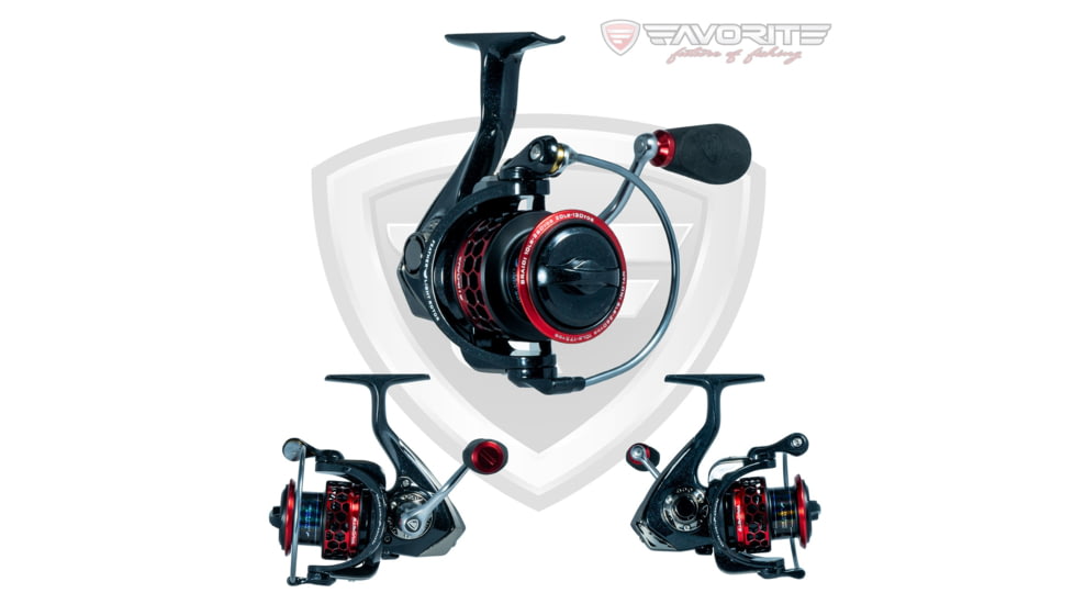 Favorite Fishing Phantom Spinning Reel Black/Red, 5.2:1, 2000, Black/Red, PTM2000
