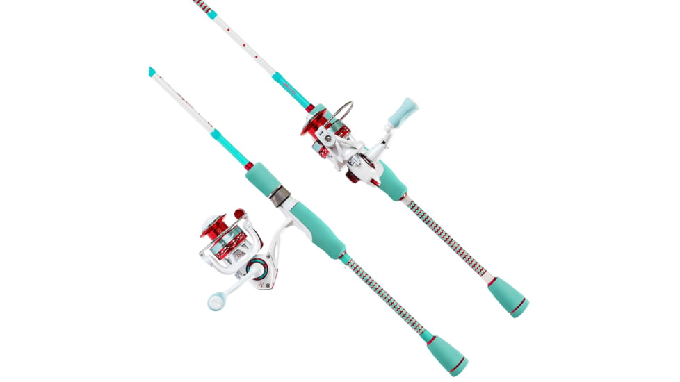Favorite Fishing Shay Bird Spinning Combo, 7ft 1in, Medium Heavy, White/Teal, SBR-711MH20