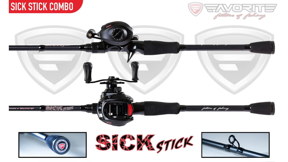 Favorite Pbf Sick Stick H Casting Combo, Right 8 - 1 Bb 6.4-1 Reel, 74, SKSC741H10R