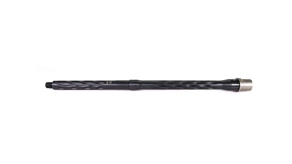 Faxon Firearms .223 Wylde Flame Fluted Rifle Barrel, Mid-Length, 416-R Stainless QPQ Nitride, 5R, NP3 Extension, Black Nitride, 16, 15BW8M16LMQ-5R-NP3