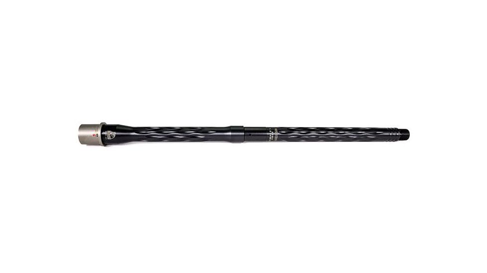 Faxon Firearms 300 Flame Fluted Rifle Barrel, Carbine-Length, 416-R Stainless, QPQ Nitride, 5R, NP3 Extension, Black Nitride, 16, 15B38C16LMQ-5R-NP3