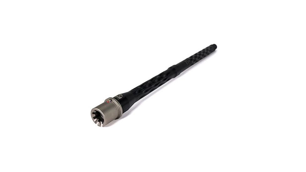 Faxon Firearms 300 Flame Fluted Rifle Barrel, Carbine-Length, 416-R Stainless, QPQ Nitride, 5R, NP3 Extension, Black Nitride, 16, 15B38C16LMQ-5R-NP3