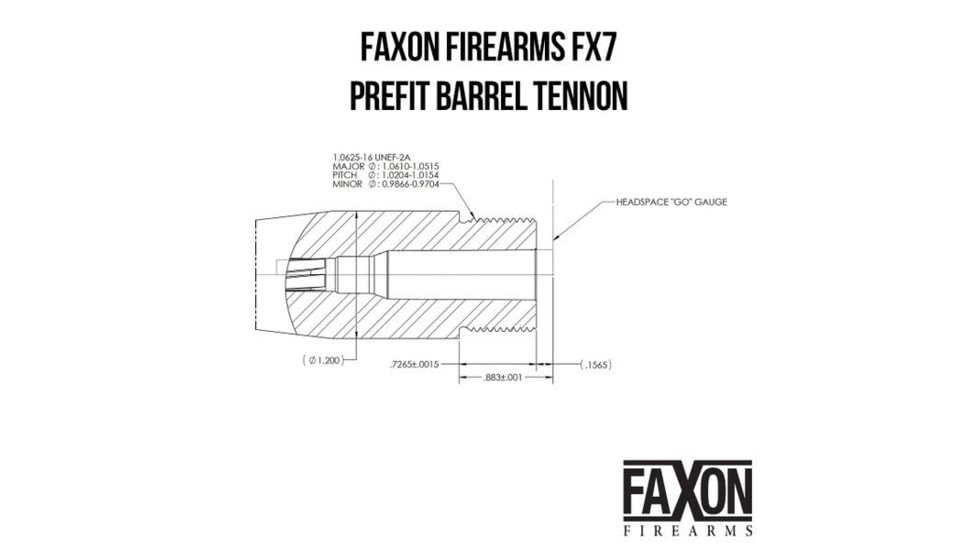 Faxon Firearms 6GT 6GT Rifle Barrel, 26inch, M24 Profile, 1-7.5 Twist, Black Nitride, 7F1BGT75N26N24Q