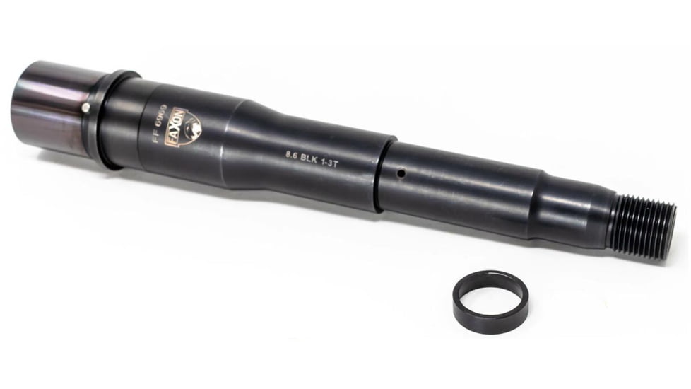 Faxon Firearms 8in Big Gunner Barrel, 8.6 BLK, Pistol Length, 4150, Nitride, 1-3 Twist Rate, Black, 10A863P8NGQ