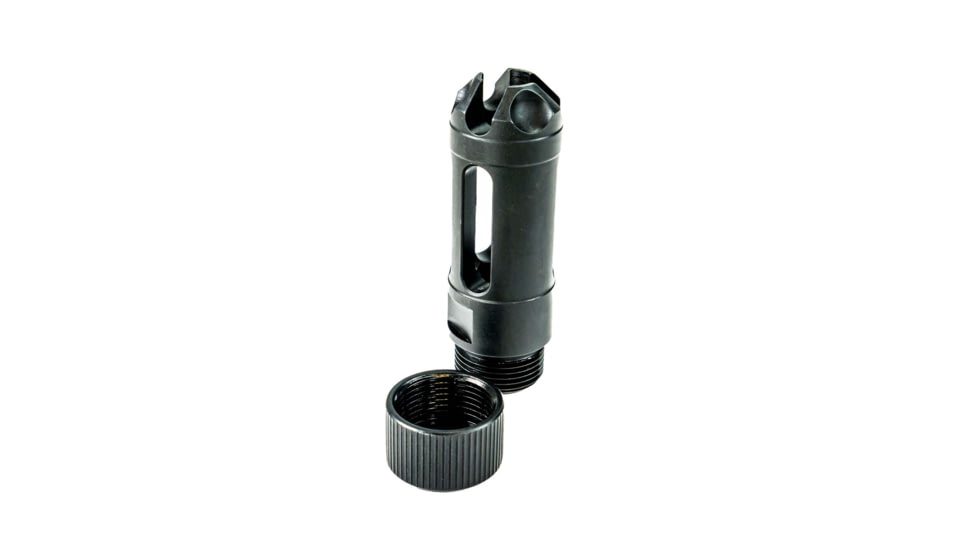 Faxon Firearms 9mm MuzzLok Ported Flash Hider, Black, FFMD9MMPFHSQPQ