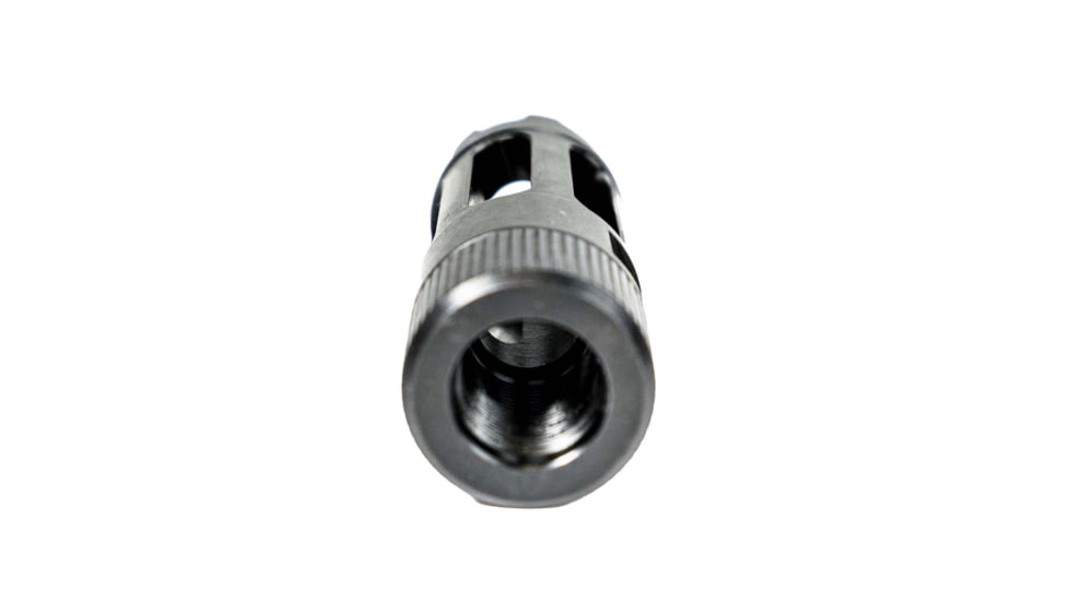 Faxon Firearms 9mm MuzzLok Ported Flash Hider, Black, FFMD9MMPFHSQPQ