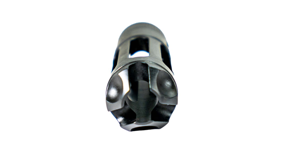 Faxon Firearms 9mm MuzzLok Ported Flash Hider, Black, FFMD9MMPFHSQPQ