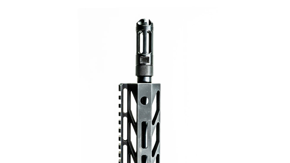Faxon Firearms 9mm MuzzLok Ported Flash Hider, Black, FFMD9MMPFHSQPQ