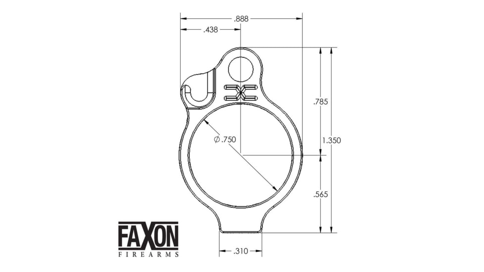 Faxon Firearms Adjustable 3 Screw Low Profile Gas Block, .750 inch, Black, GBA-LP-750-3