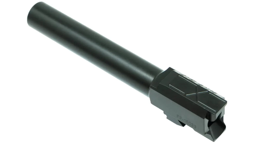Faxon Firearms Duty Series 9mm Luger, Glock 17 Gen 2-4 Non-Threaded Pistol Barrel, 4.5in, 1-10 Twist, Black, GA910N17NGQ-N