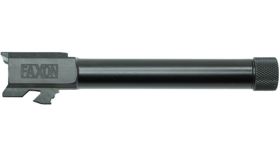 Faxon Firearms Duty Series Glock 17 Gen 5 9mm Luger Threaded Pistol Barrel, 4.9in, 1-10 Twist, Black, GA910N175NGQ-T
