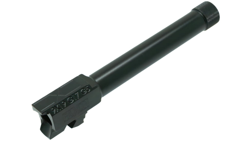 Faxon Firearms Duty Series Glock 17 Gen 5 9mm Luger Threaded Pistol Barrel, 4.9in, 1-10 Twist, Black, GA910N175NGQ-T