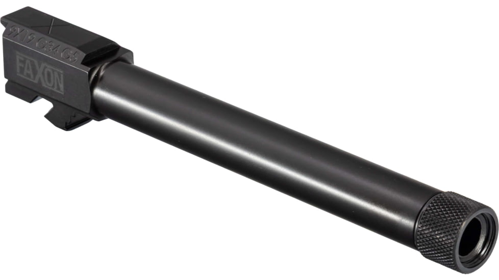 Faxon Firearms Duty Series Glock 34 Gen 5 9mm Luger Threaded Pistol Barrel, 5.7in, 1-10 Twist, Black, GA910N345NGQ-T