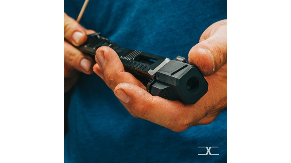Faxon Firearms EXOS-515 Pistol Compensator, SIG P320, 9mm, Black, 816341026193