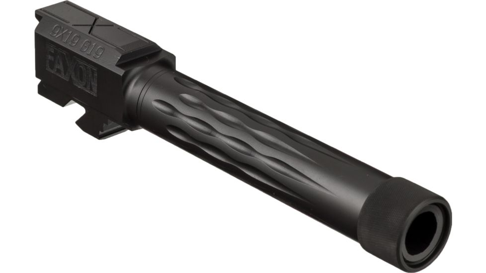 Faxon Firearms G19 FLAME Barrel, Match, Compact, Gen 1-4, 9mm SAAMI, 416-R QPQ, Threaded Barrel, Black Nitride, GB910N19LGQ-T