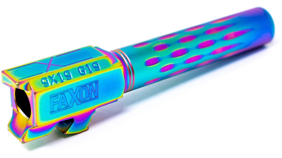 Faxon Firearms Gen 2-5 Match Pistol Barrel w/ Patented Flame Fluting, Glock, Glock 19, 9mm, 1-10 Twist, Non Threaded, Polished DLC, GB910N19LGQ-N-PDLC