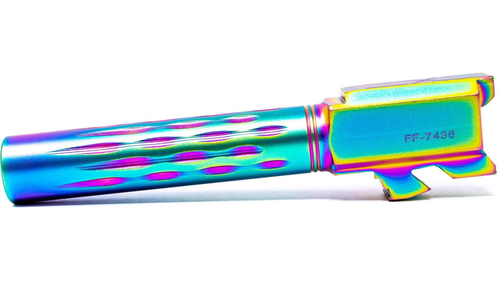 Faxon Firearms Gen 2-5 Match Pistol Barrel w/ Patented Flame Fluting, Glock, Glock 19, 9mm, 1-10 Twist, Non Threaded, Polished DLC, GB910N19LGQ-N-PDLC