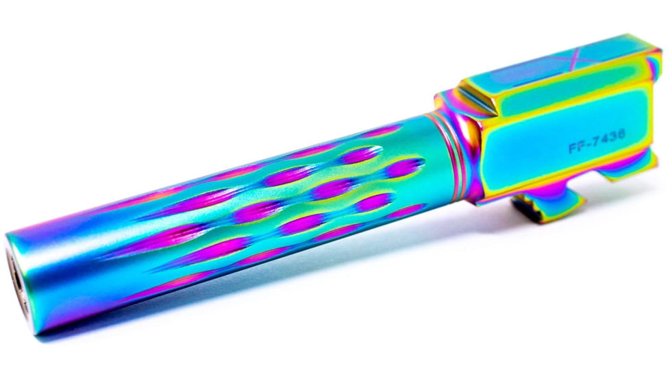 Faxon Firearms Gen 2-5 Match Pistol Barrel w/ Patented Flame Fluting, Glock, Glock 19, 9mm, 1-10 Twist, Non Threaded, Polished DLC, GB910N19LGQ-N-PDLC