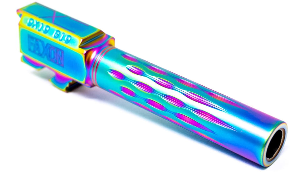 Faxon Firearms Gen 2-5 Match Pistol Barrel w/ Patented Flame Fluting, Glock, Glock 19, 9mm, 1-10 Twist, Non Threaded, Polished DLC, GB910N19LGQ-N-PDLC