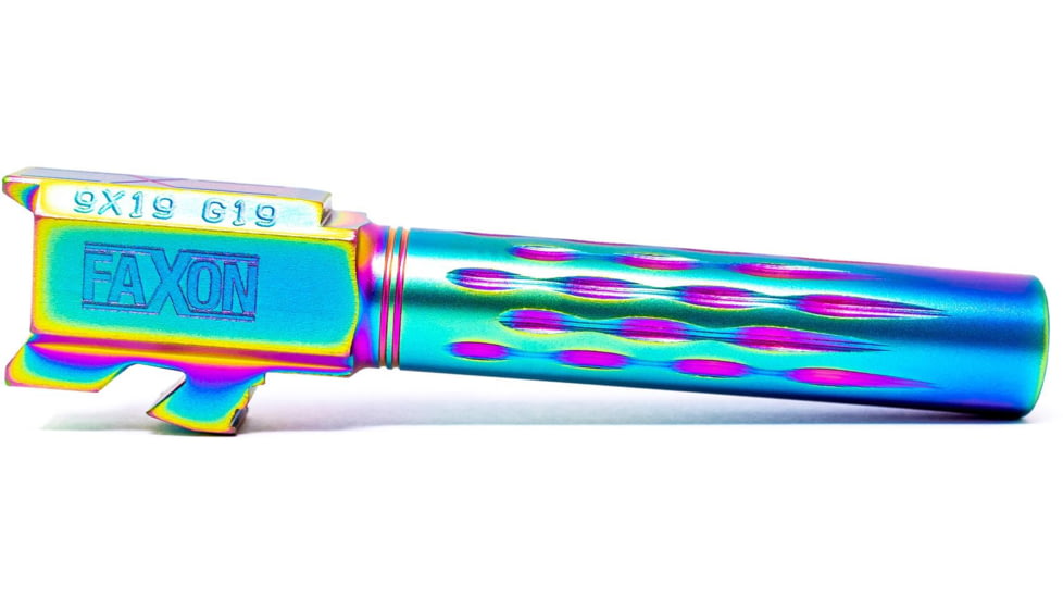 Faxon Firearms Gen 2-5 Match Pistol Barrel w/ Patented Flame Fluting, Glock, Glock 19, 9mm, 1-10 Twist, Non Threaded, Polished DLC, GB910N19LGQ-N-PDLC