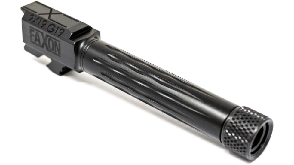Faxon Firearms Gen 2-5 Match Pistol Barrel w/ Patented Flame Fluting, Glock, Glock 19, 9mm, 1-10 Twist, Threaded, Polished Copper PVD, GB910N19LGQ-T-PCOP
