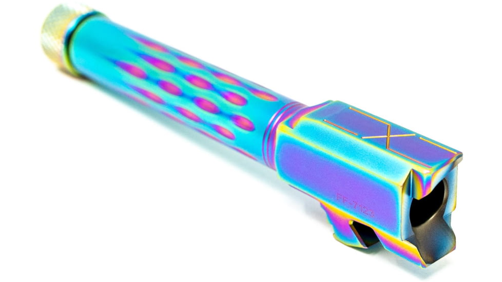 Faxon Firearms Gen 2-5 Match Pistol Barrel w/ Patented Flame Fluting, Glock, Glock 19, 9mm, 1-10 Twist, Threaded, Polished DLC, GB910N19LGQ-T-PDLC