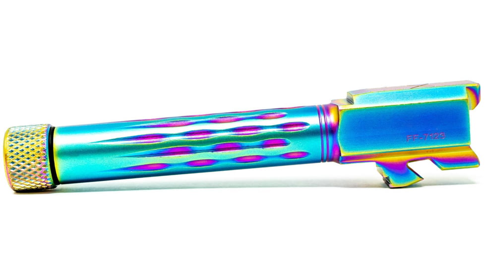 Faxon Firearms Gen 2-5 Match Pistol Barrel w/ Patented Flame Fluting, Glock, Glock 19, 9mm, 1-10 Twist, Threaded, Polished DLC, GB910N19LGQ-T-PDLC