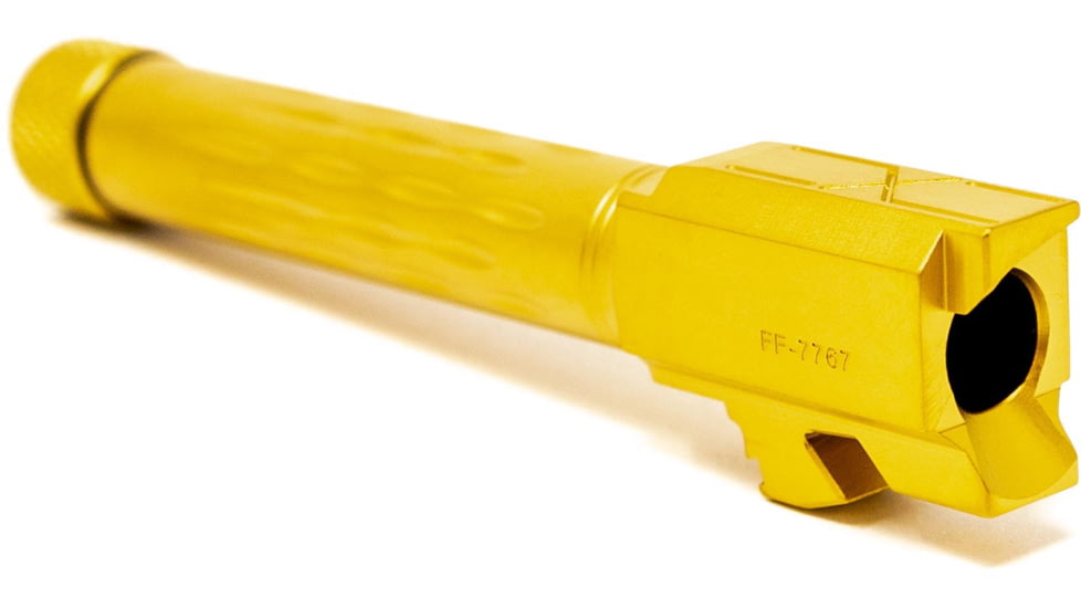Faxon Firearms Gen 2-5 Match Pistol Barrel w/ Patented Flame Fluting, Glock, Glock 19, 9mm, 1-10 Twist, Threaded, TiN PVD, GB910N19LGQ-T-PTIN
