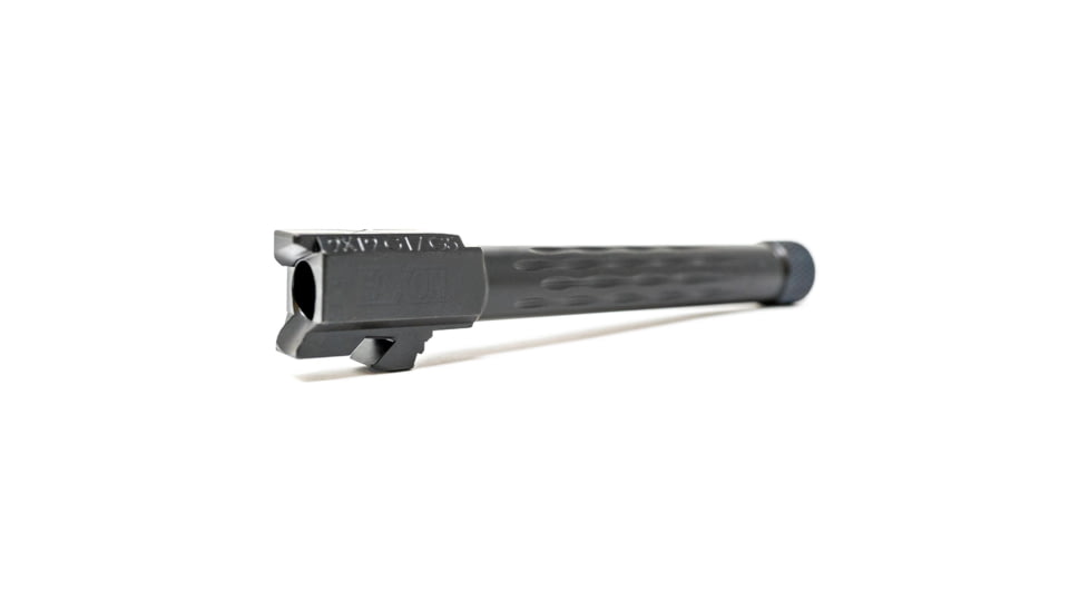 Faxon Firearms Gen 5 Match Pistol Barrel w/ Patented Flame Fluting, Glock, Glock 17, 9mm, 1-10 Twist, 1/2x28, Black, GB910N175LGQ-T