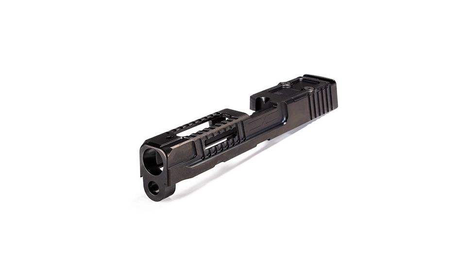 Faxon Firearms Hellfire Pistol Slide, Multi Optic Cut, Smith &amp; Wesson M&amp;P Full Size, Assembled, No Sights, Black MPBFHFMULTI-DLC-ANS