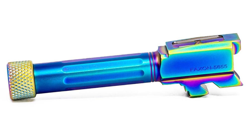 Faxon Firearms Match Series Glock 43/43X Threaded Barrel, 9mm Caliber, 416-R Stainless Steel, Chameleon PVD, Multi, GB910N43SGQ-T-NCR