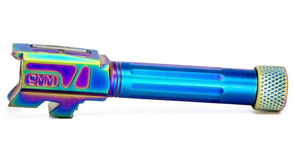 Faxon Firearms Match Series Glock 43/43X Threaded Barrel, 9mm Caliber, 1-10 Twist, 416-R Stainless Steel, Chameleon PVD, Multi, GB910N43SGQ-T-NCR