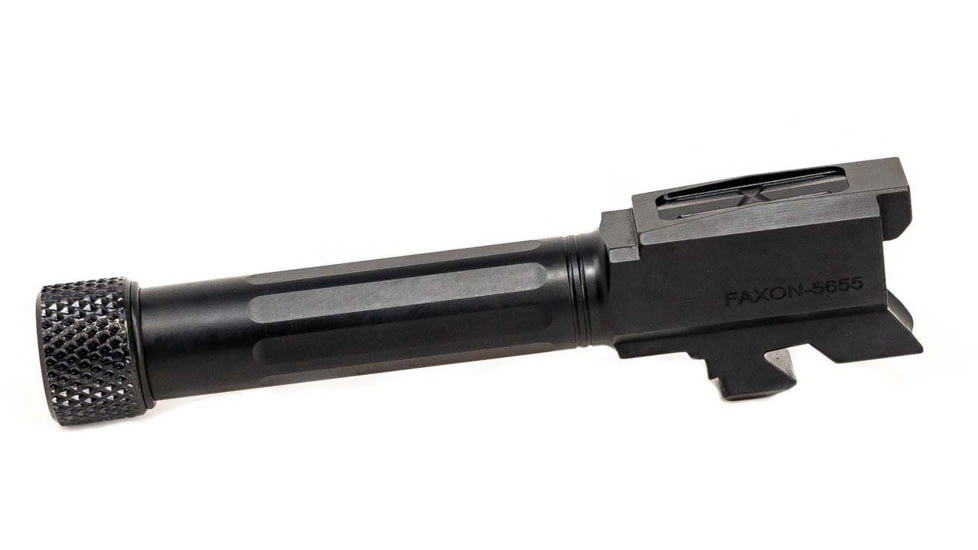 Faxon Firearms Match Series Glock 43/43X Threaded Barrel, 9mm Caliber, 416-R Stainless Steel, Nitride, Black, GB910N43SGQ-T