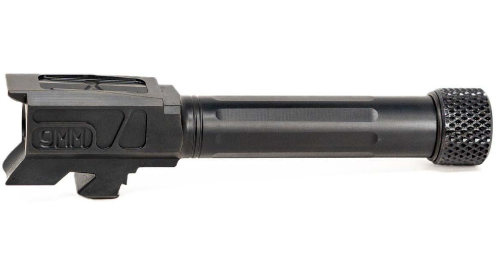 Faxon Firearms Match Series Glock 43/43X Threaded Barrel, 9mm Caliber, 1-10 Twist, 416-R Stainless Steel, Nitride, Black, GB910N43SGQ-T