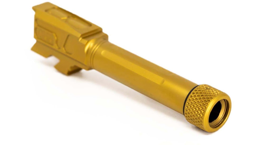 Faxon Firearms Match Series Glock 43/43X Threaded Barrel, 9mm Caliber, 416-R Stainless Steel, TiN PVD, Gold, GB910N43SGQ-T-TIN