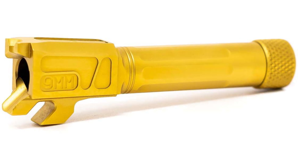 Faxon Firearms Match Series M&amp;P Shield Barrel, 9mm Caliber, 416-R, TiN Coated, Threaded, Gold, M&amp;PB910NSSOQ-T-TIN