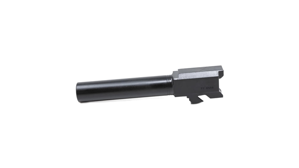 EDEMO Faxon Firearms Non-Fluted Match Series Pistol Barrel, Glock 19, 9mm, 1-10 Twist, 416-R Stainless Steel, Salt Bath Nitride, Black, GB910N19NGQ-N, EDEMO2