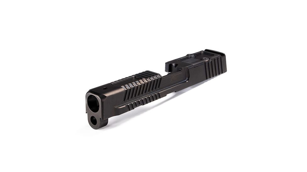 Faxon Firearms Patriot Pistol Slide, RMR Cut, Smith &amp; Wesson M&amp;P Full Size, Assembled, Suppressor Height Sights, Black MPBFPRMR-DLC-AS