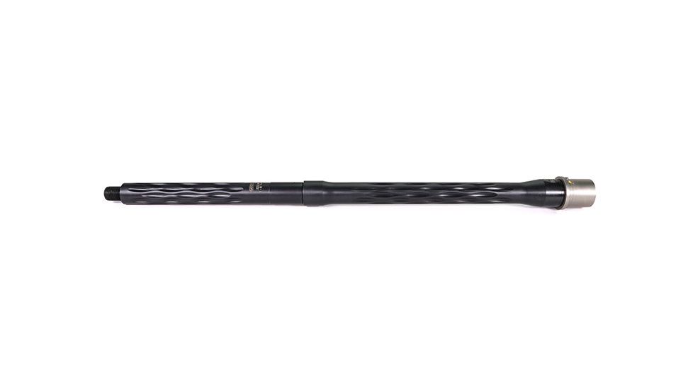 Faxon Firearms .223 Wylde Flame Fluted Rifle Barrel, Mid-Length, 416-R Stainless QPQ Nitride, 5R, NP3 Extension, Black Nitride, 16, 15BW8M16LMQ-5R-NP3