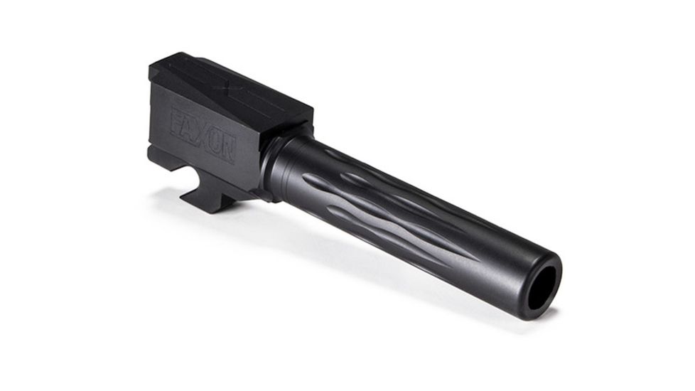 Faxon Firearms Sig Sauer P320 Compact Barrel, Flame Fluted, Non-Threaded, 9mm, 1-10 Twist, 416-R SS, Nitride, Black, 320B910NC2LOQ-N