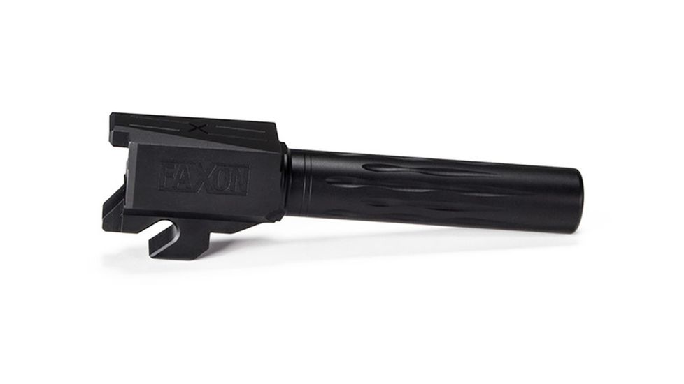 Faxon Firearms Sig Sauer P320 Compact Barrel, Flame Fluted, Non-Threaded, 9mm, 1-10 Twist, 416-R SS, Nitride, Black, 320B910NC2LOQ-N