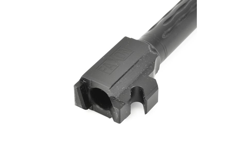 Faxon Firearms Sig Sauer P320 Fullsize Barrel, Flame Fluted, 1/2x28 Threaded, 9mm, 1-10 Twist, 416-R SS, Nitride, Black, 320B910NFLOQ-T