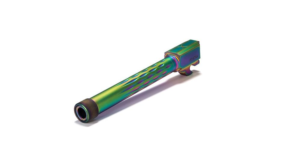 Faxon Firearms Sig Sauer P320 Fullsize Barrel, Flame Fluted, 1/2x28 Threaded, 9mm, 1-10 Twist, 416-R SS, Nitride, Chameleon, 320B910NFLOQ-T-NCR