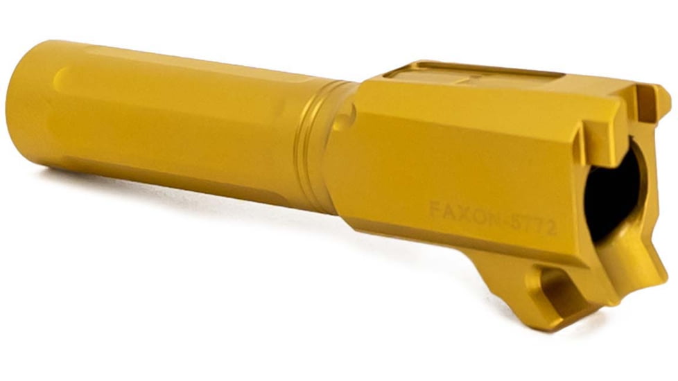 Faxon Firearms SIG Sauer P365 Non-Threaded Barrel, 9mm Caliber, 416-R Stainless Steel, TiN PVD, Gold, 365B910NFSOQ-N-TIN