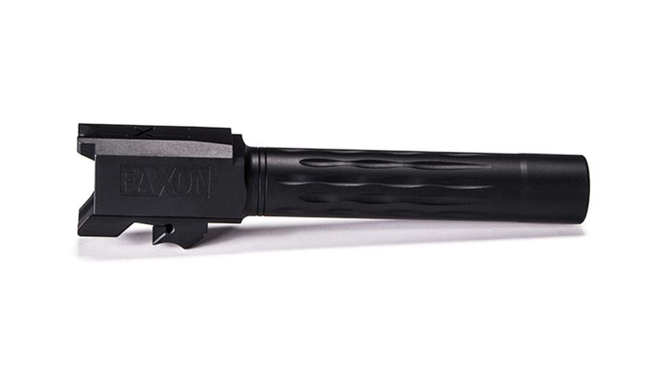 Faxon Firearms Smith &amp; Wesson M&amp;P 2.0 Compact Barrel, Flame Fluted, Non-Threaded, 9mm, 1-10 Twist, 416-R SS, Nitride, Black, M&amp;PB910NC2LOQ-N