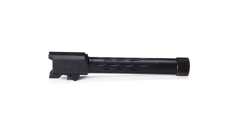 Faxon Firearms Smith &amp; Wesson M&amp;P Fullsize Barrel, Flame Fluted, Threaded, 9mm, 1-10 Twist, 1/2x28, 416-R SS, Nitride, Black, M&amp;PB910NFLOQ-T